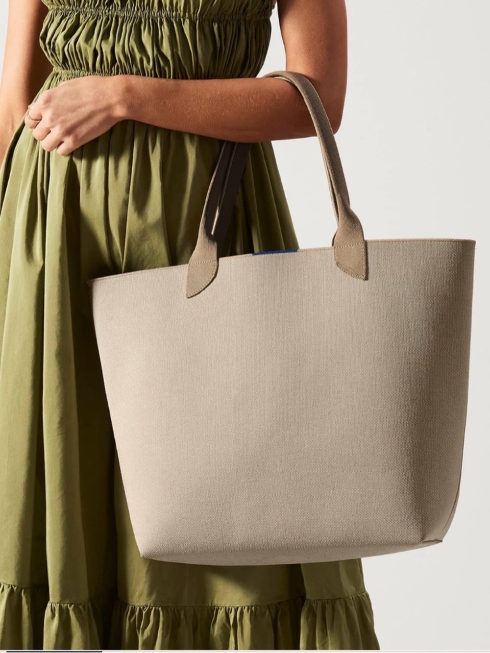 Rothy's  Canvas Tote with Tan Handles
